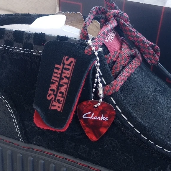 Clarks Black and Red Chukka Boots
